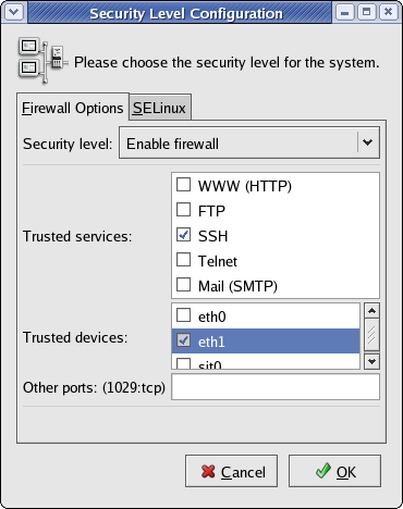 Security Settings Post-Installation